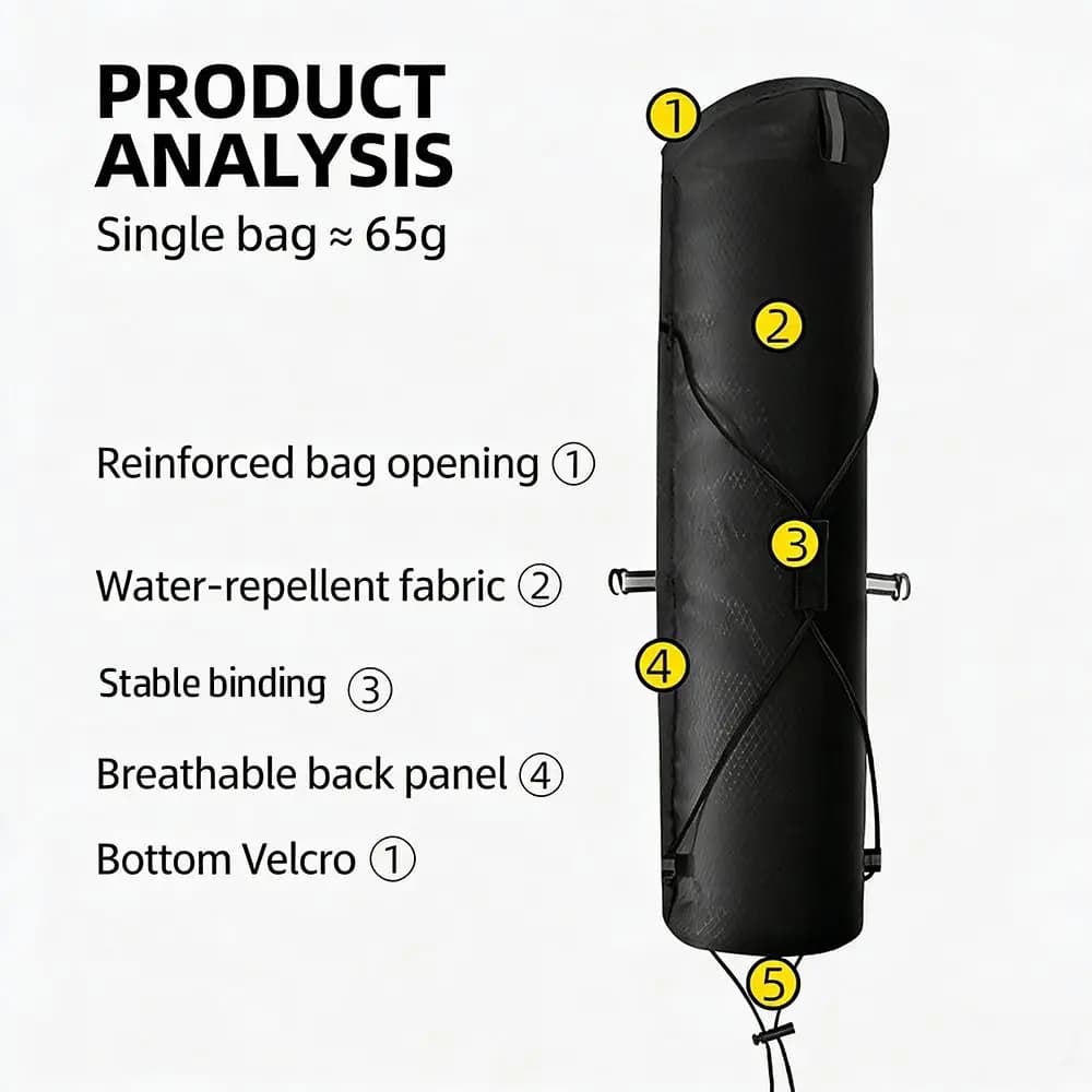 Lightweight Hiking Pole Storage Bag White Black External Design Trekking Poles Bag Portable Opening Tightening Sport Backpack
