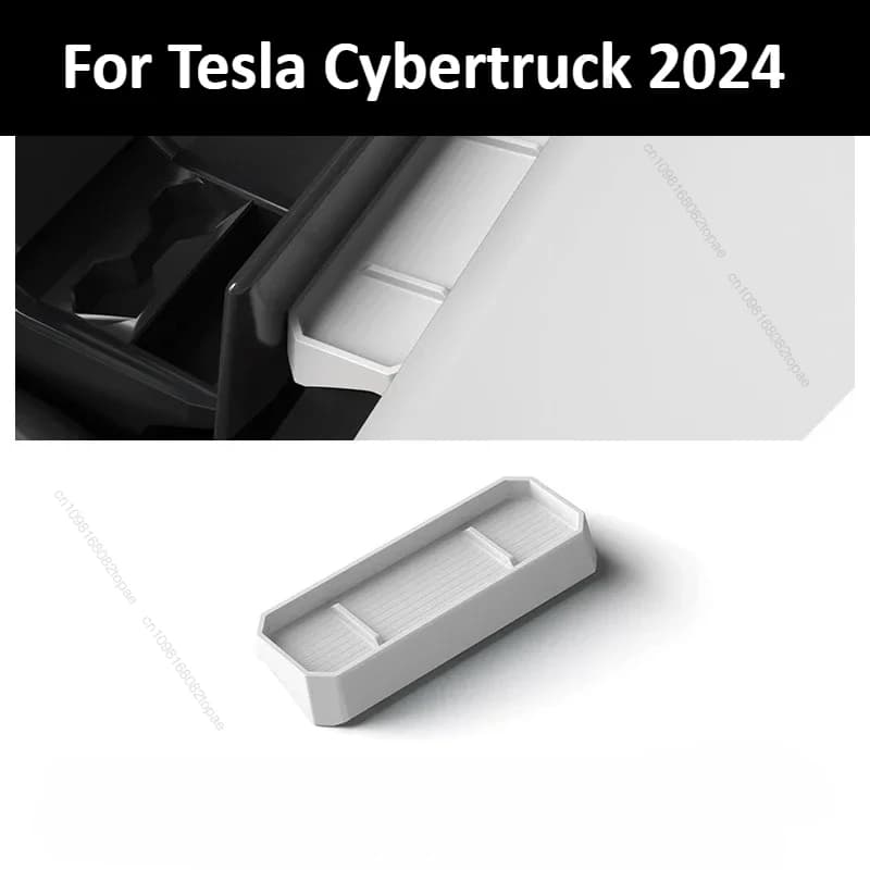 Scatola portaoggetti per cruscotto in silicone per Tesla Cybertruck 2024 Console centrale dietro l'organizzatore dello schermo Vassoio nascosto Accessori per auto