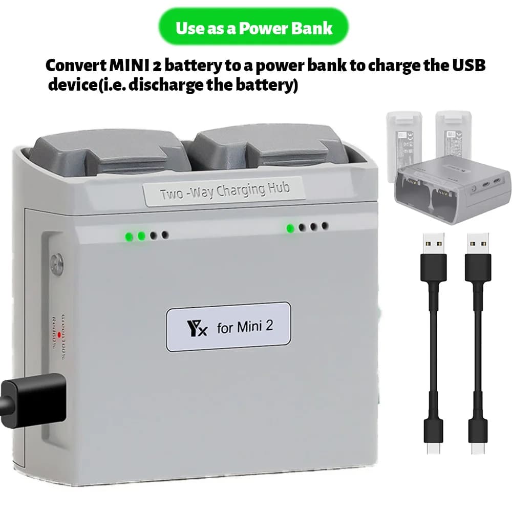 Two-way USB charging hub charger for DJI Mini 2/DJI Mavic Mini SE Two-door charging charger