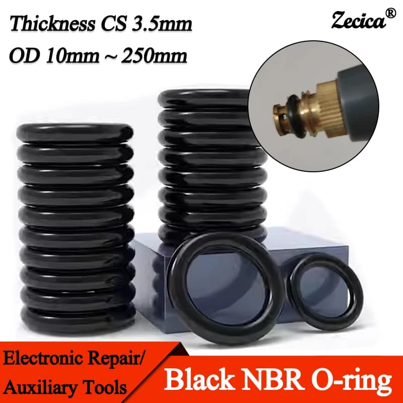 10/50 Pz Nero CS 3.5mm OD 10mm ~ 285mm Gomma Nitrile Butadiene NBR Olio O-ring Resistente Alle Alte Temperature O Ring Guarnizione di Tenuta