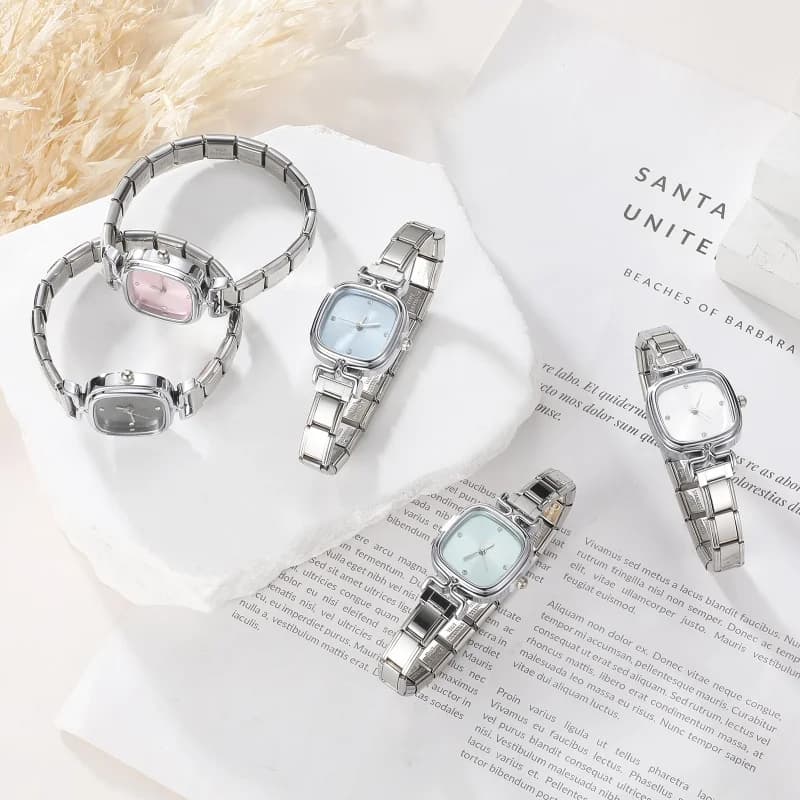 2026 New Fashion 1PCS Men Women's Stainless Steel Round Simple Watch Bracelet Bangle For Friend Wife Birthday Gift DIY Jewelry
