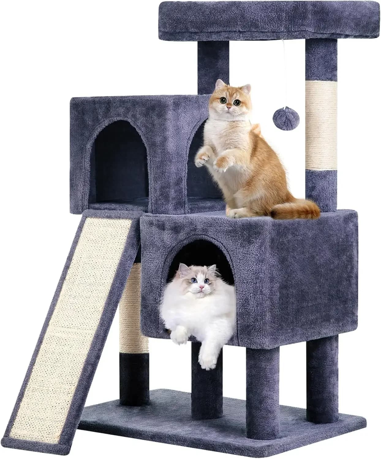 36-Inch Cat Tree for Indoor Cats with Scratching Posts, Perch & Toys
