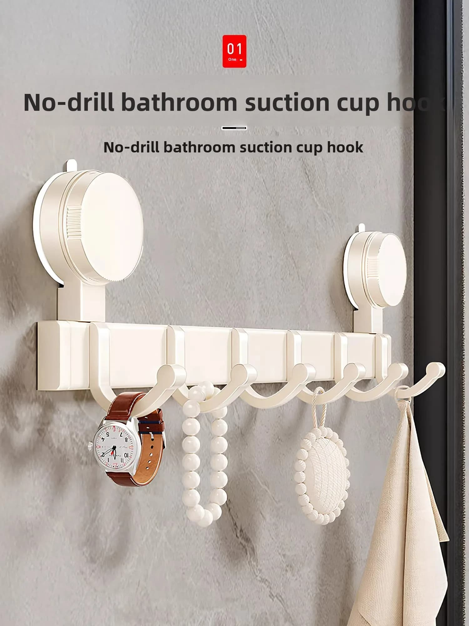 Gancio a ventosa resistente per porta bagno e cucina, senza foratura, porta asciugamani da parete