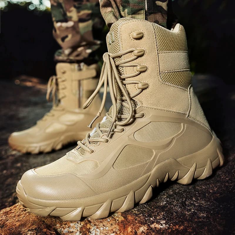 Scarpe da Trekking Traspiranti per Uomo, Stivali Tattici Antiscivolo per Moto, Sneakers da Escursionismo