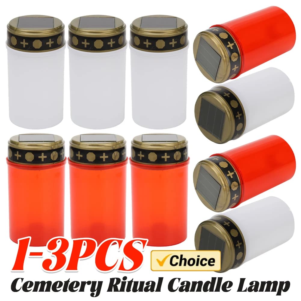 LED Cemetery Ritual Electronic Candle Light Flameless Solar Decorative Tealight Waterproof Sunlight Home Decor