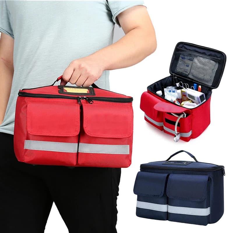 Kit di pronto soccorso portatile impermeabile, vuoto, multifunzionale per viaggi all'aperto, cure di emergenza e soccorso.