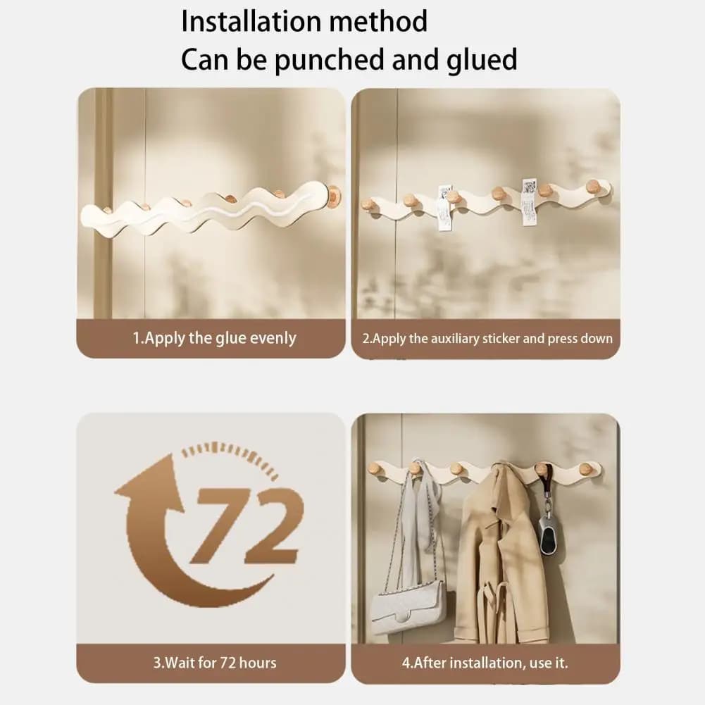 Space Saving Hooks Overhead Storage Hooks No Drill Adhesive Hooks Strong Load-bearing Wall Waterproof for Bathroom