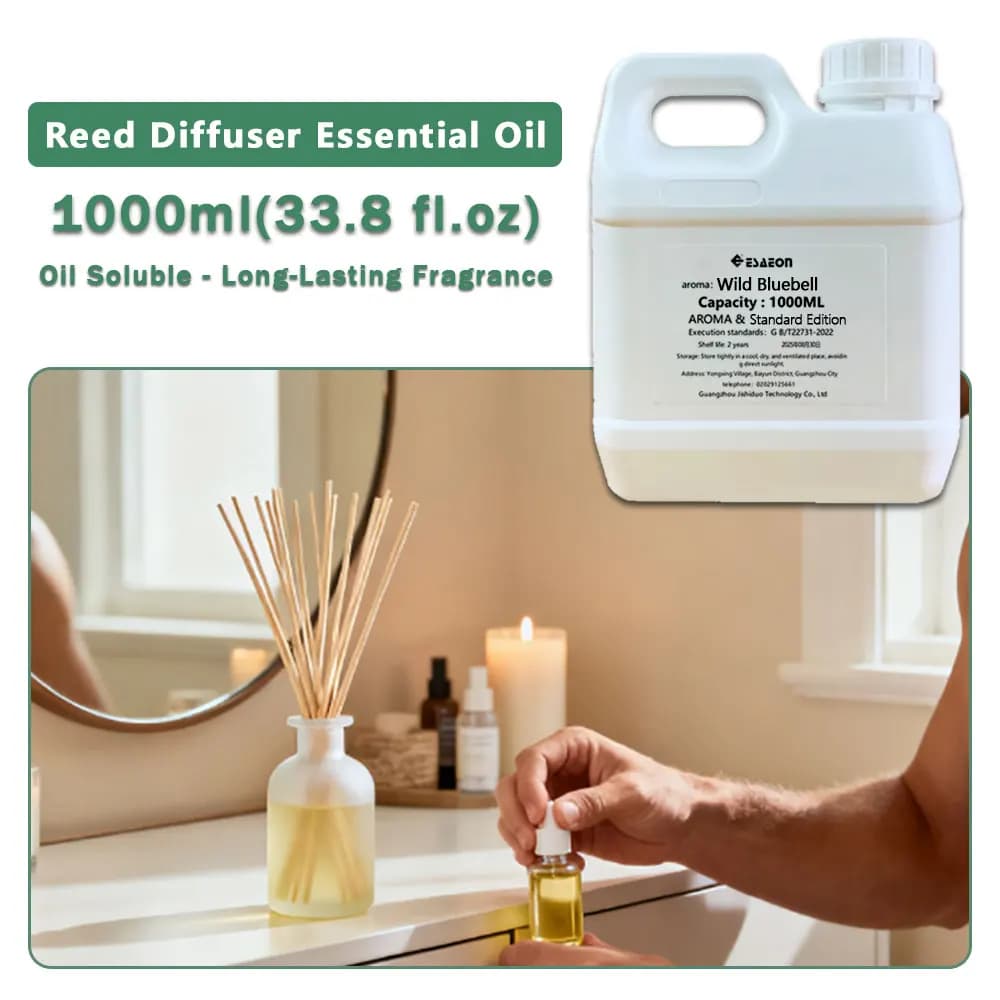 ESAEON Vine Diffuser Essential Oils - For Reed Diffusers & Flameless Aroma & Vine Diffuser, Wild Bluebell - 1000ML (33.8 fl.oz)
