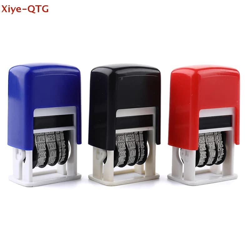 Hot! DIY Handle Account Date Stamps Stamping Mud Set Mini Self-Inking Stamps For Office Escolar Supplies Emboss