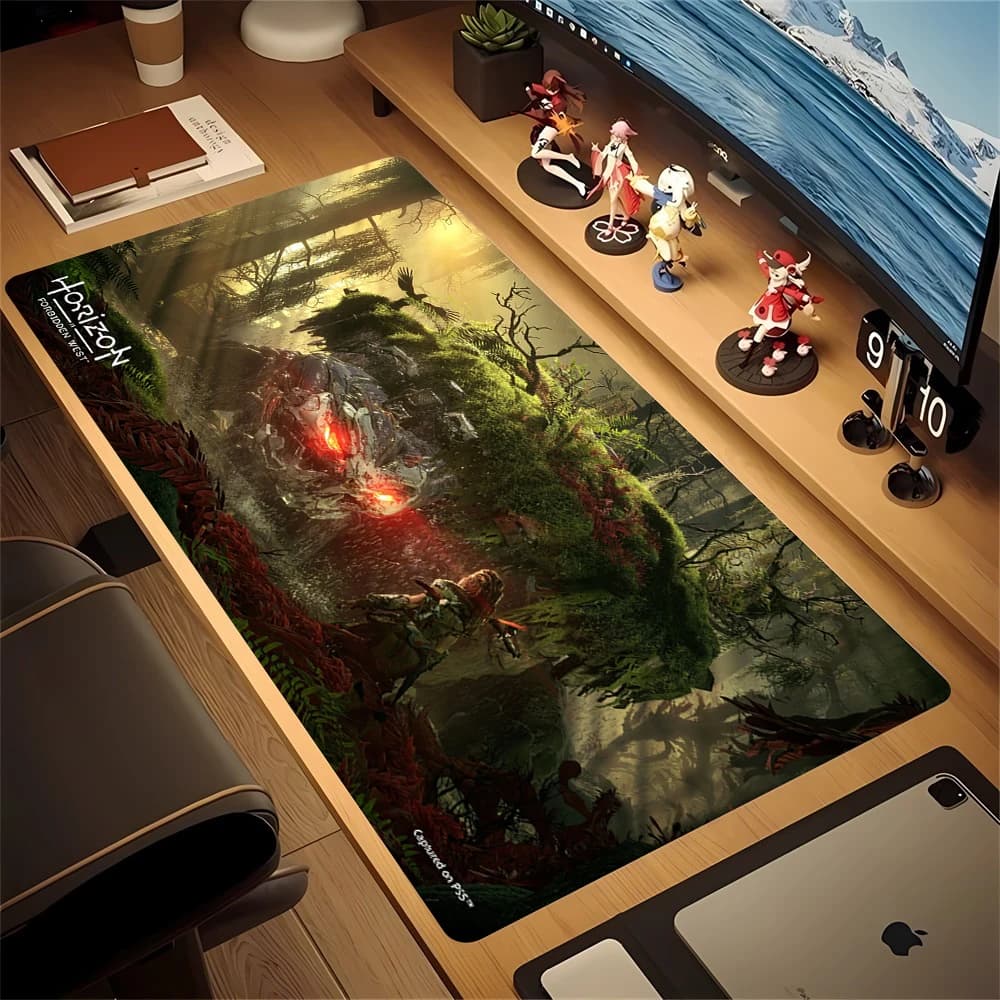Tappetino per mouse Grande Gaming Horizon Zero Dawn Forbidden West Tappetino per mouse LockEdge Tastiera per computer addensata Tavolo Tappetino da scrivania antiscivolo