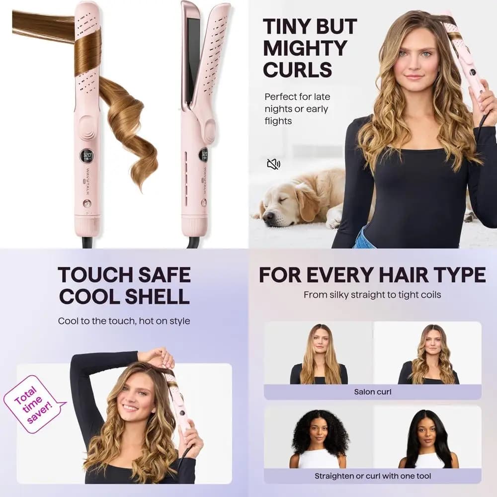 Iron curling hair and smooth hair two in one: curling in one step, reduction of damage to the hair