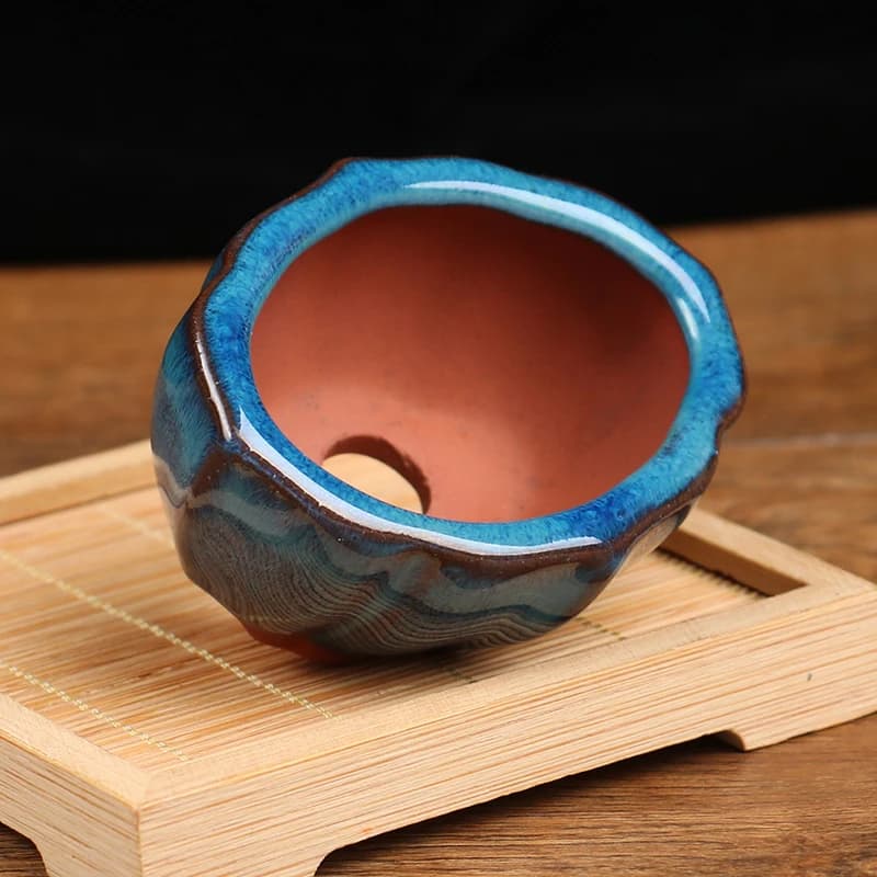 1 pz stile cinese Bonsai vaso di fiori fioriera in ceramica artigianale fioriera decorazioni per la casa 7.5*5.7*4cm