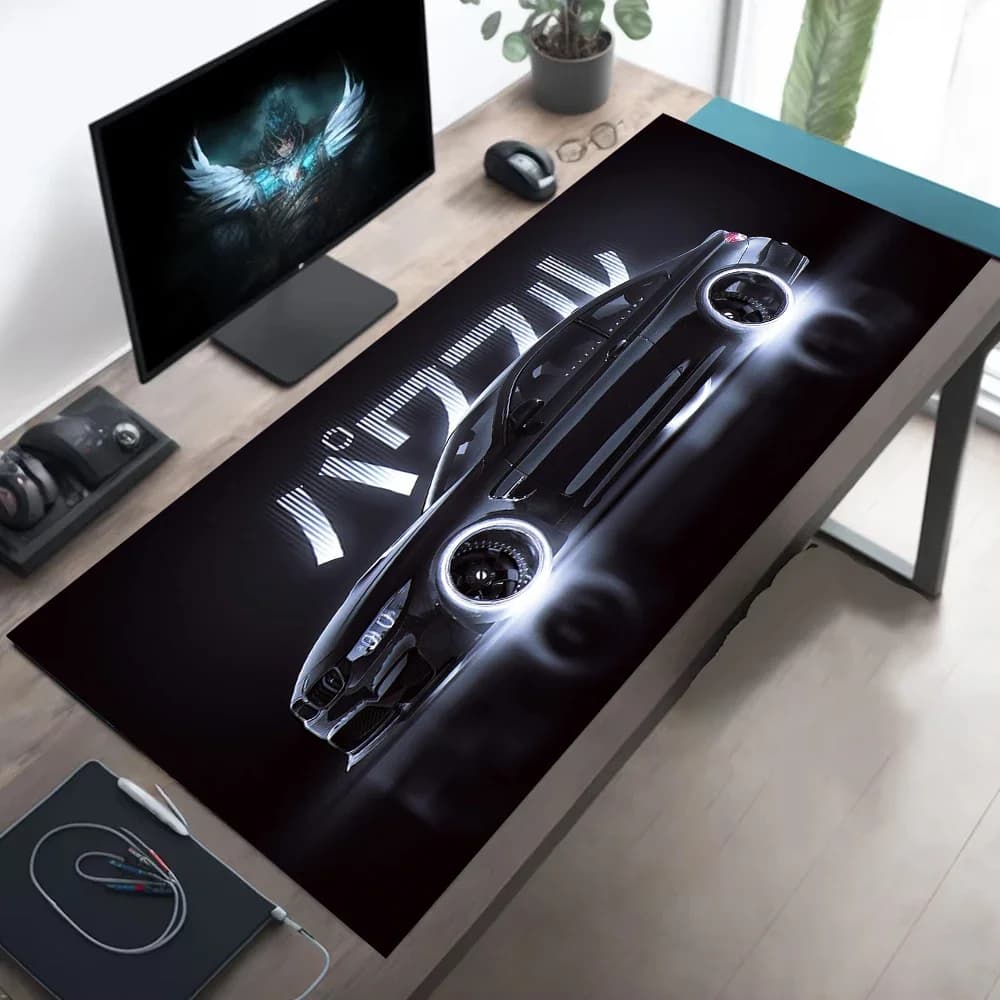 Cool Car XXL Mousepad Computer di casa Nuovi tappetini per mouse Tappetini per scrivania per laptop da ufficio Tappetino per tastiera antiscivolo per auto nere Tappetino per mouse morbido