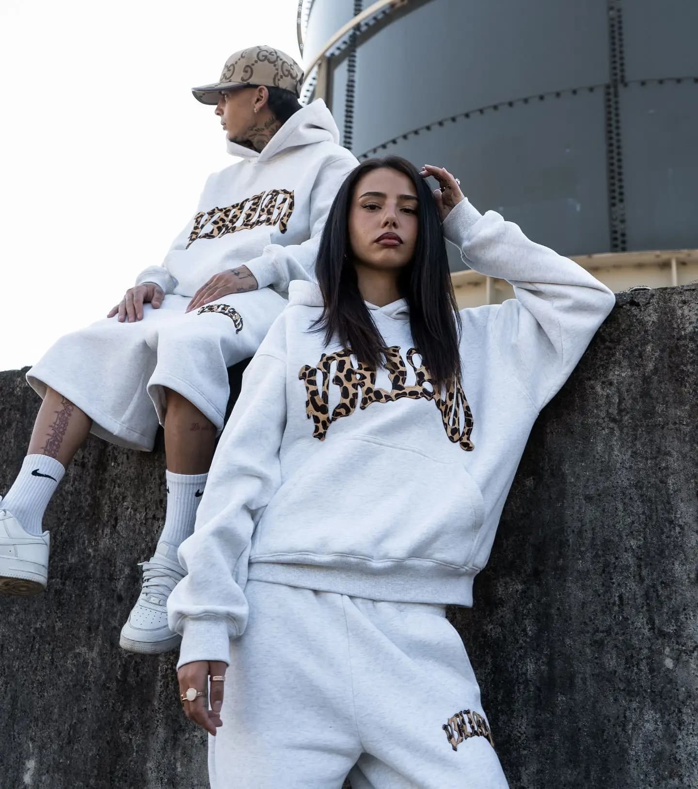 2025 Set felpa con cappuccio uomo donna giacca cardigan sportiva donna inverno strada hip-hop stampa leopardata pantaloni felpa casual a maniche lunghe