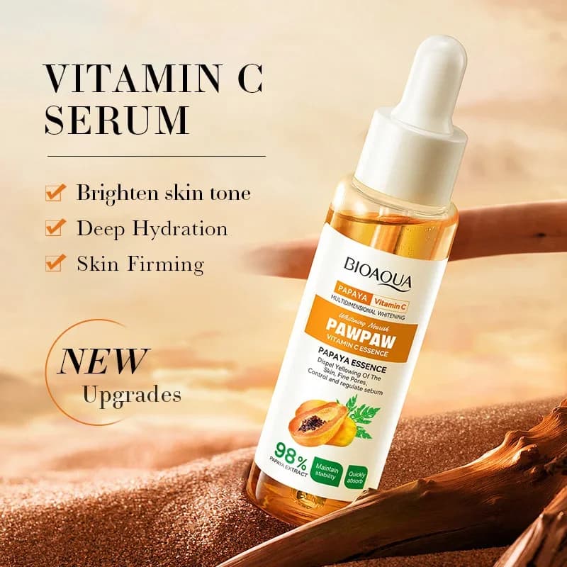 BIOAOUA Papaya Vitamin C Serum Anti-Oxidation Hydrating Nutrient Skin Whitening Skin Essence Skin Care