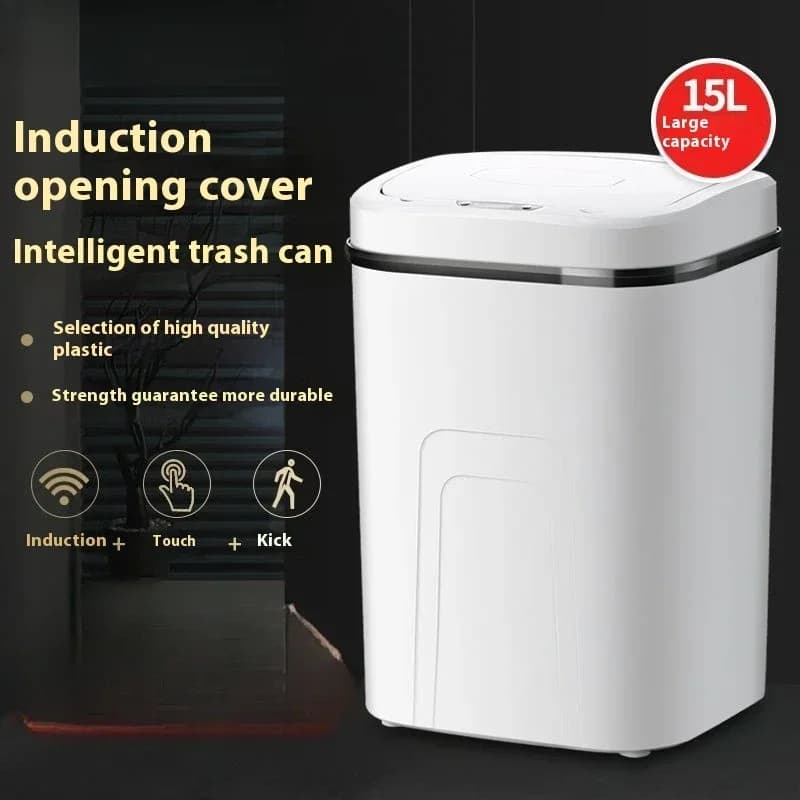 15L Intelligente Pattumiera Sensore Automatico Pattumiera Touchless Cucina Bagno Secchio Impermeabile Spazzatura Con Coperchio Cestino Dei Spazzatura Per La Casa