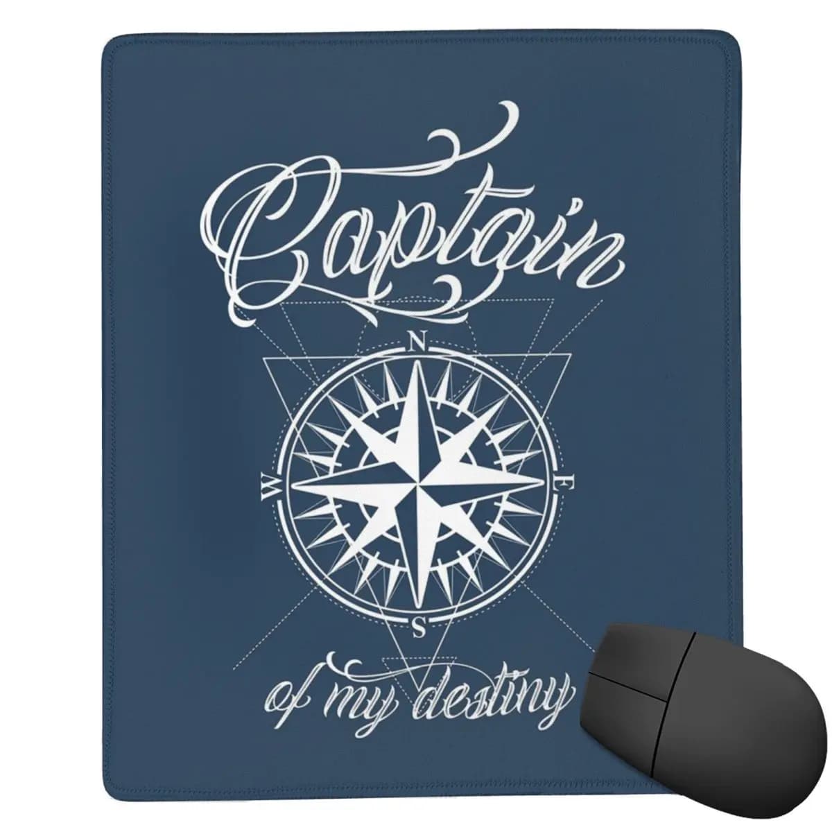Tappetino per mouse con bussola nautica, ancora da capitano e barca, 7x9 pollici (22x18 cm), per tastiera e mouse, per PC, laptop, scrivania, per gamer