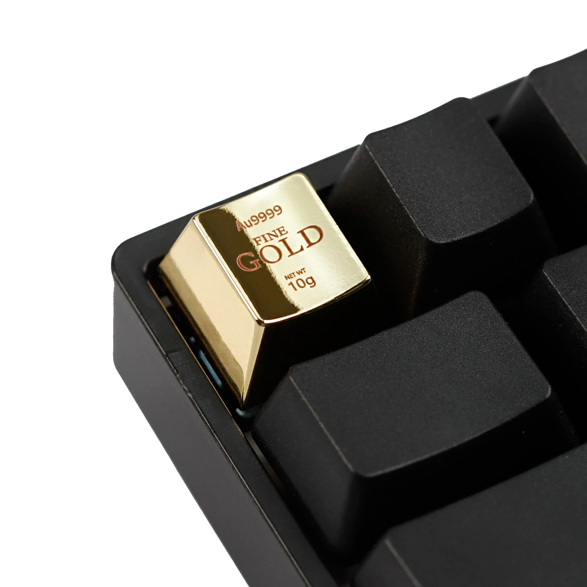 YMDK Copritasti in lega di zinco oro elettrolitico Tasti personalizzati Cherry R4 1u Arrow Copritasti personalizzati per tastiere meccaniche MX