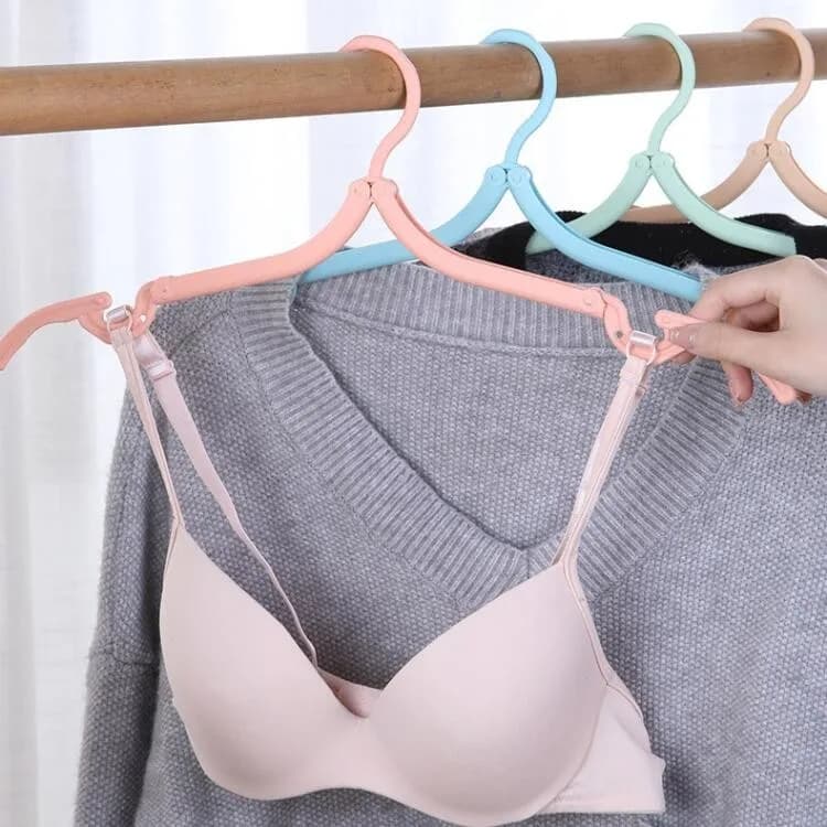 Multi‑Functional Travel Folding Clothes Hangers, Portable Plastic Drying Rack for Business Trips Household Wardrobe Organizers