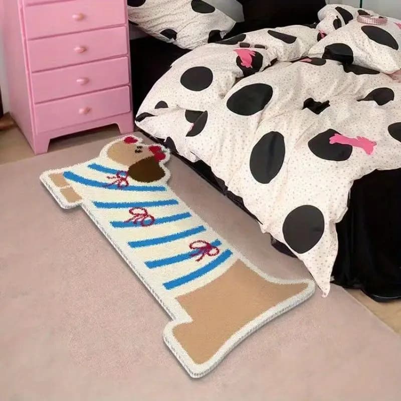 VIKAMA Lovely Dachshund Long Carpet Soft Non Slip Bedroom Bedside Rug Living Room Bay Window Floor Mat Home Decor