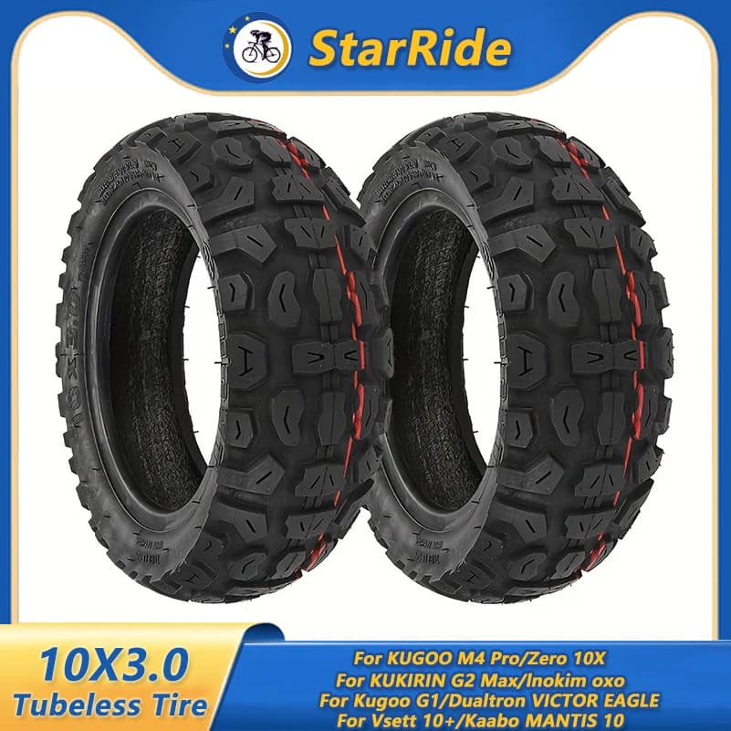 1/2 pz 10X3.0 Fuoristrada Tubeless Pneumatico 10 Pollici Scooter Elettrico Pneumatico Adatto per KUGOO M4 Pro/Zero 10X/KUKIRIN G2 Max/Inokim G1