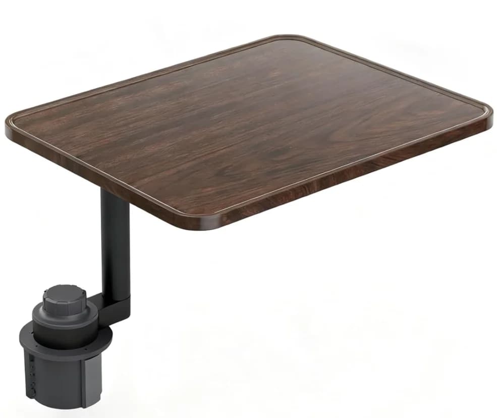 Height Adjustable Car Steering Wheel Desk Tray, Square Density Board Construction 360° Rotating Table for Car Laptop & Food
