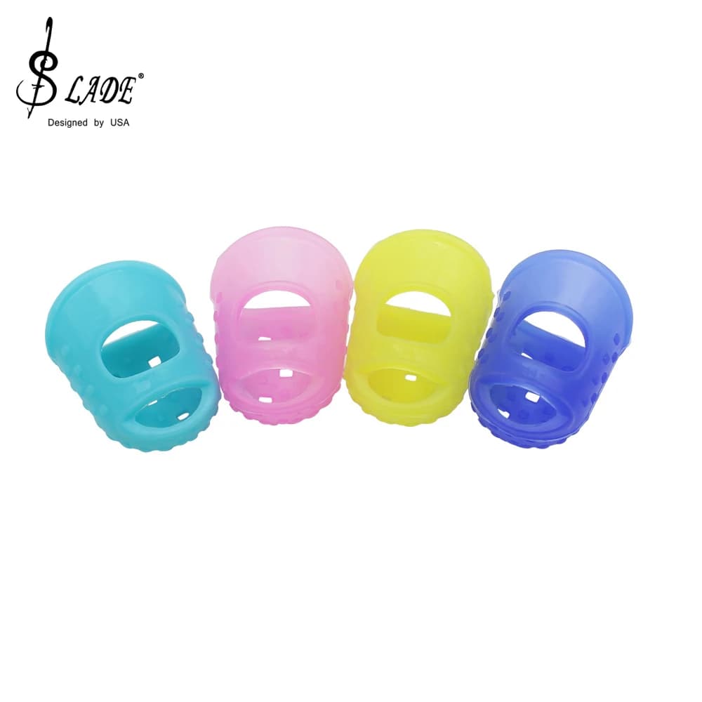 Protezioni per la punta delle dita della chitarra 4 pezzi protezioni per le dita in Silicone per chitarra Ukulele protezione per le dita della mano sinistra parti e accessori per chitarra