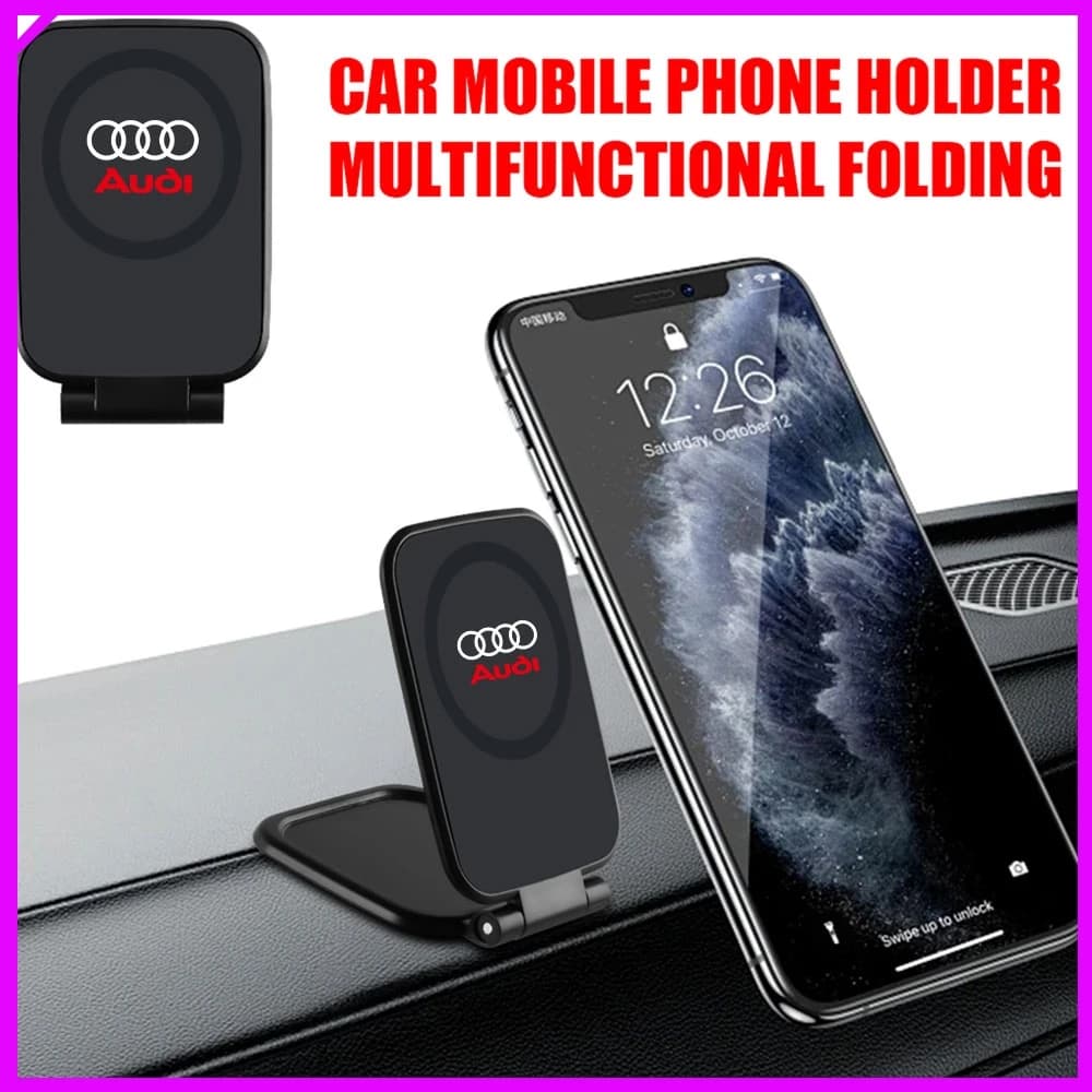 1pc Mobile Phone Holder Stand Folding thin magnetic Car Phone Holder For Audi Sline TT 2.0T A6L A1 A2 A3 Valve Cap Accessories