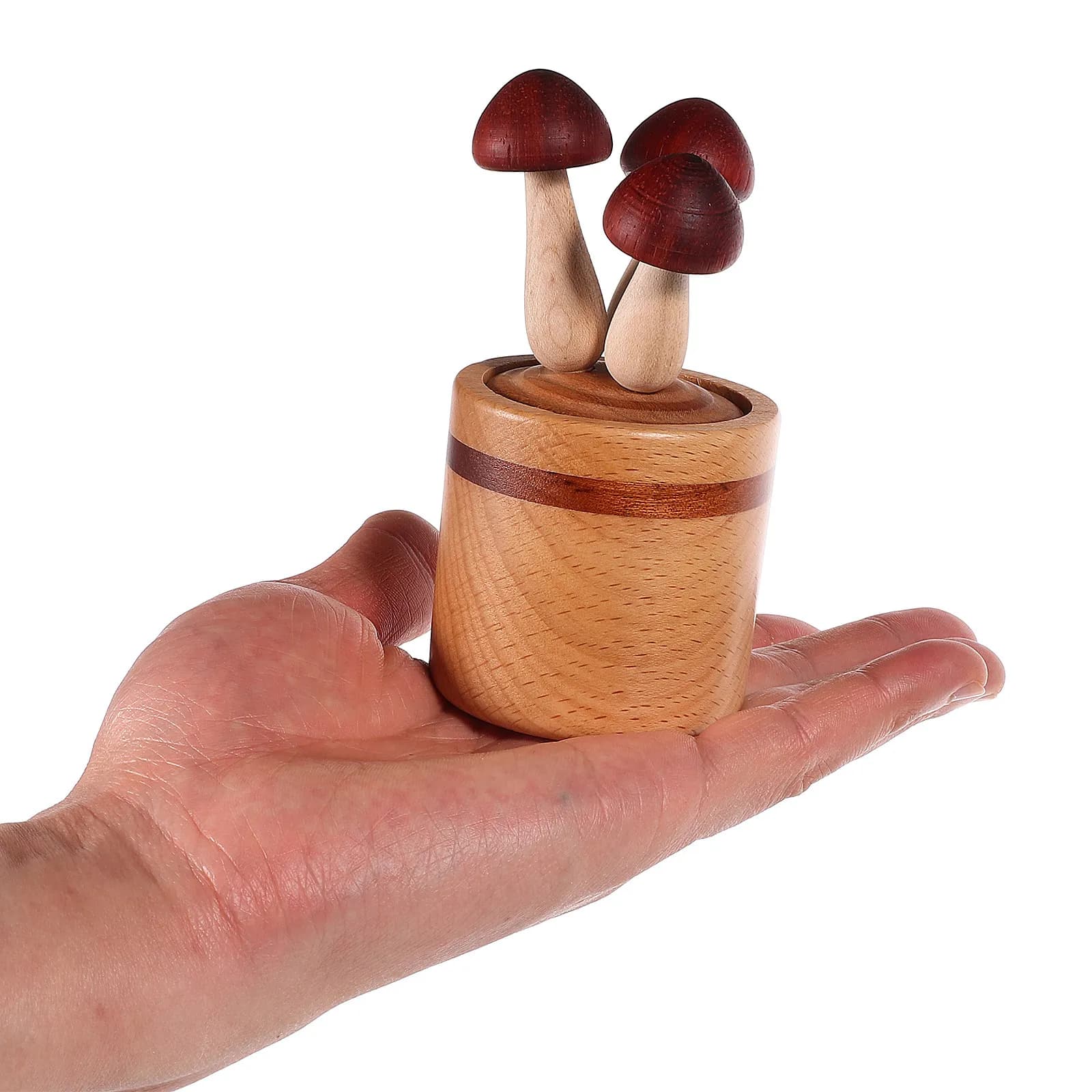 Mini Diffusore di Oli Essenziali a Forma di Fungo in Legno, Carino Diffusore di Aromi per Casa, Ufficio, Auto, Piccolo Regalo Rilassante
