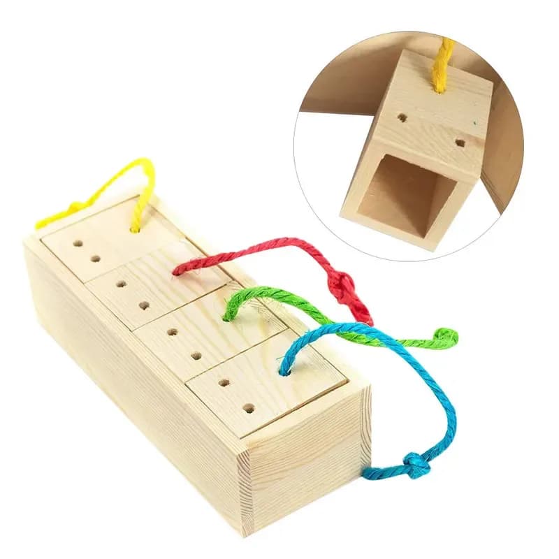 Giocattolo Interattivo per Pappagalli, Dispenser di Cibo a Puzzle per Uccelli di Piccola Taglia, Cacatua, Parrocchetta