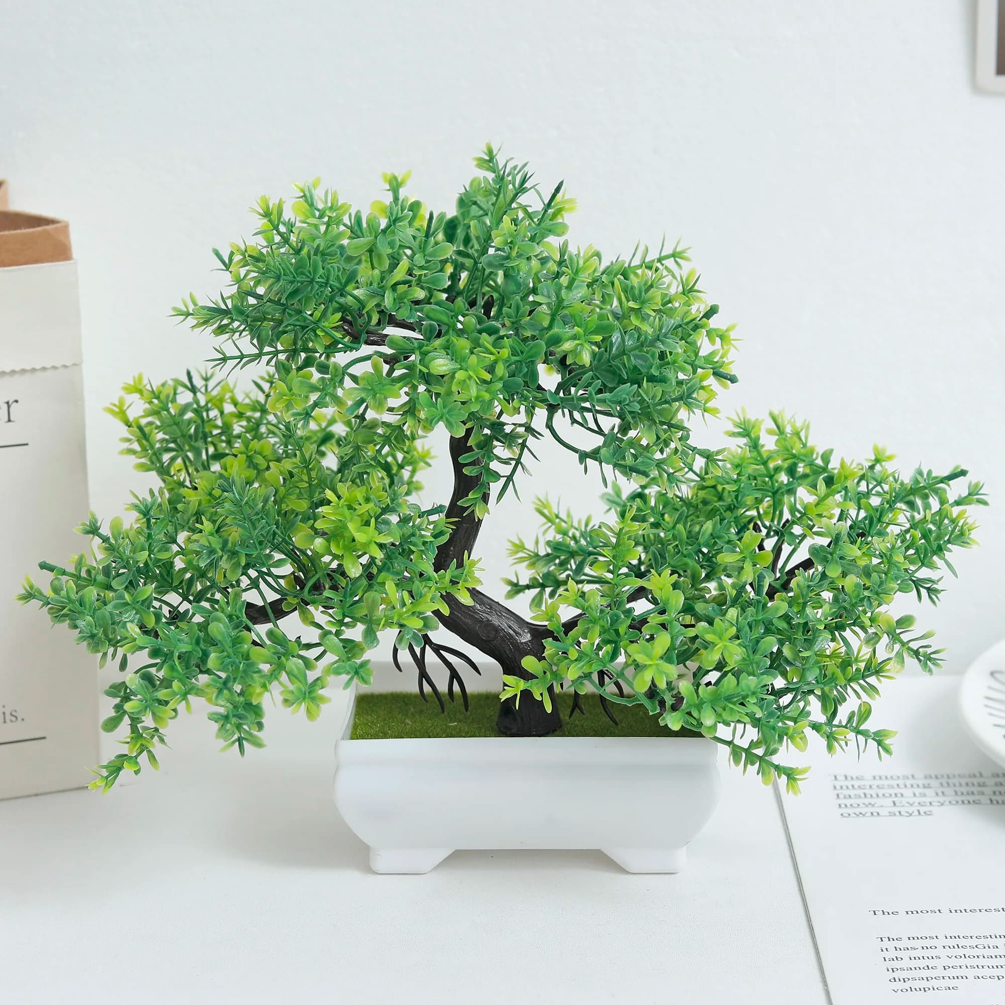 Bonsai Small Tree Artificial Plastic Flower Plants Garden Vase Provision of fake plants Ornaments House table decoration