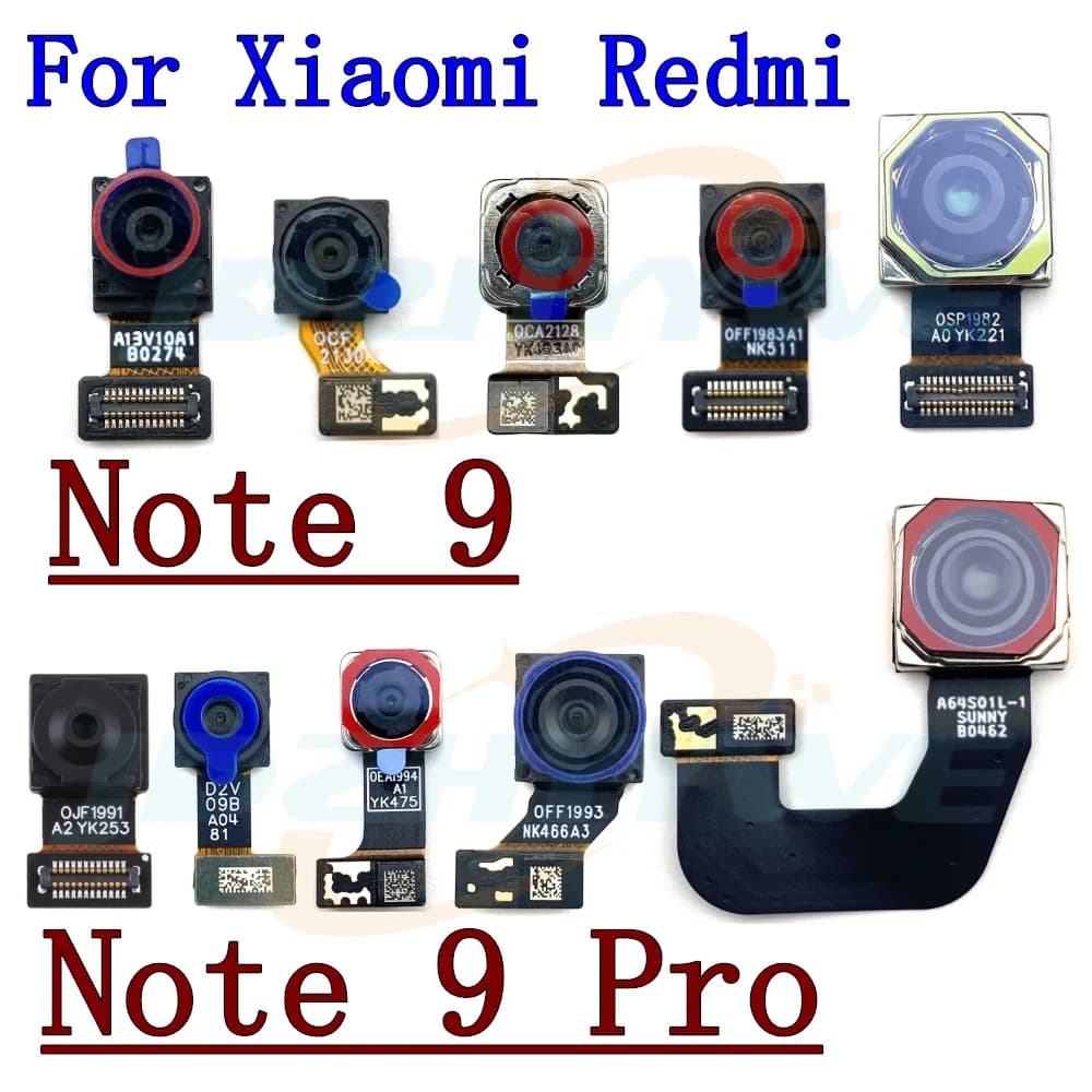Fotocamera Anteriore e Posteriore per Xiaomi Redmi Note 9 Pro, Modulo Fotocamera Principale e Frontale per Selfie, Ricambi di Ricambio