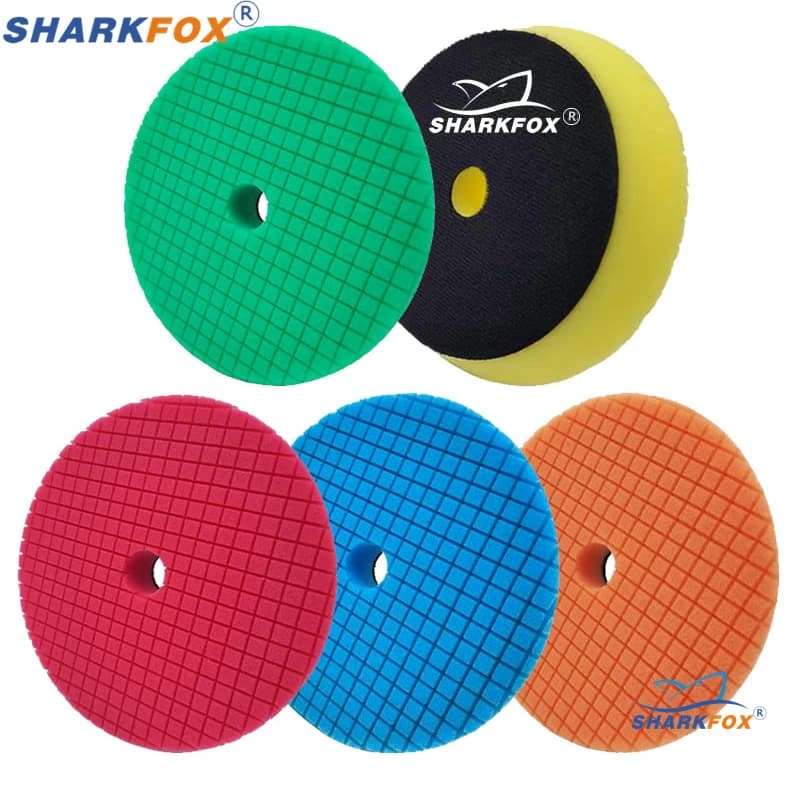 Sharkfox Tampone per lucidatura Germania Spugna per lucidatura di durezza diversa 80mm/125mm/150mm Tampone per spugna per auto per polishe a doppia azione