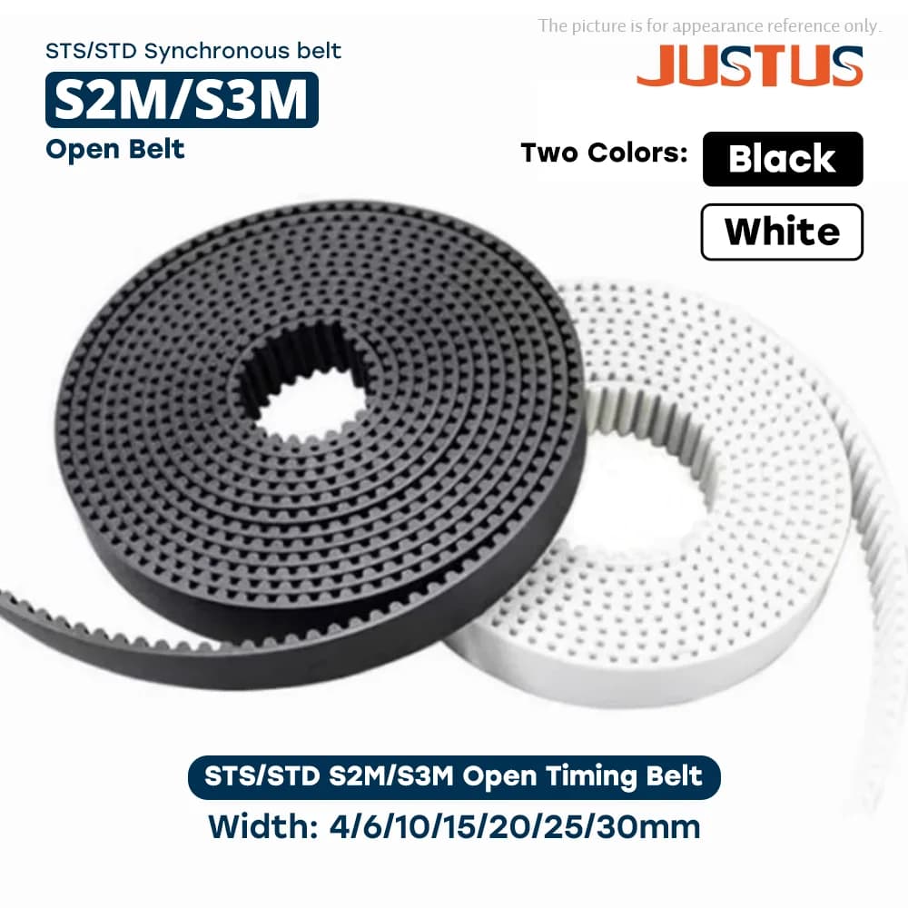 Cinghia dentata di apertura STS/STD S2M S3M larghezza 4/6/10/15/20/25/30mm utilizzata nella puleggia a cinghia S2M/S3M per cinghia di trasmissione stampante 3D