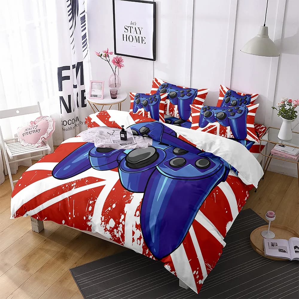 Boys Gaming Duvet Cover Set Gamer Bedding Sets for teenager Video Games Comforter Cover Plays Designs Bed Set with Pillowc