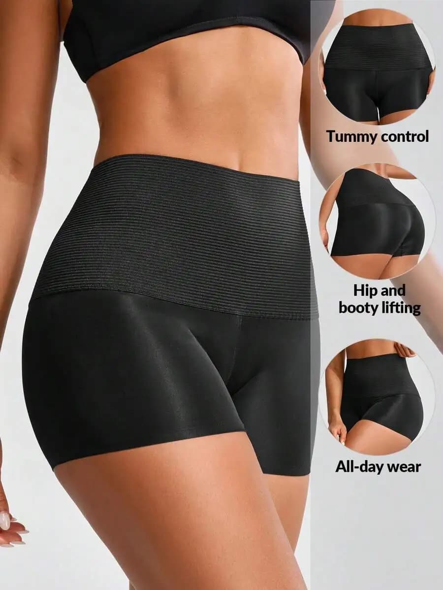 Intimo modellante a vita alta da donna, tinta unita, senza cuciture, elasticizzato, traspirante, contenitivo per la pancia, effetto push-up, per uso quotidiano