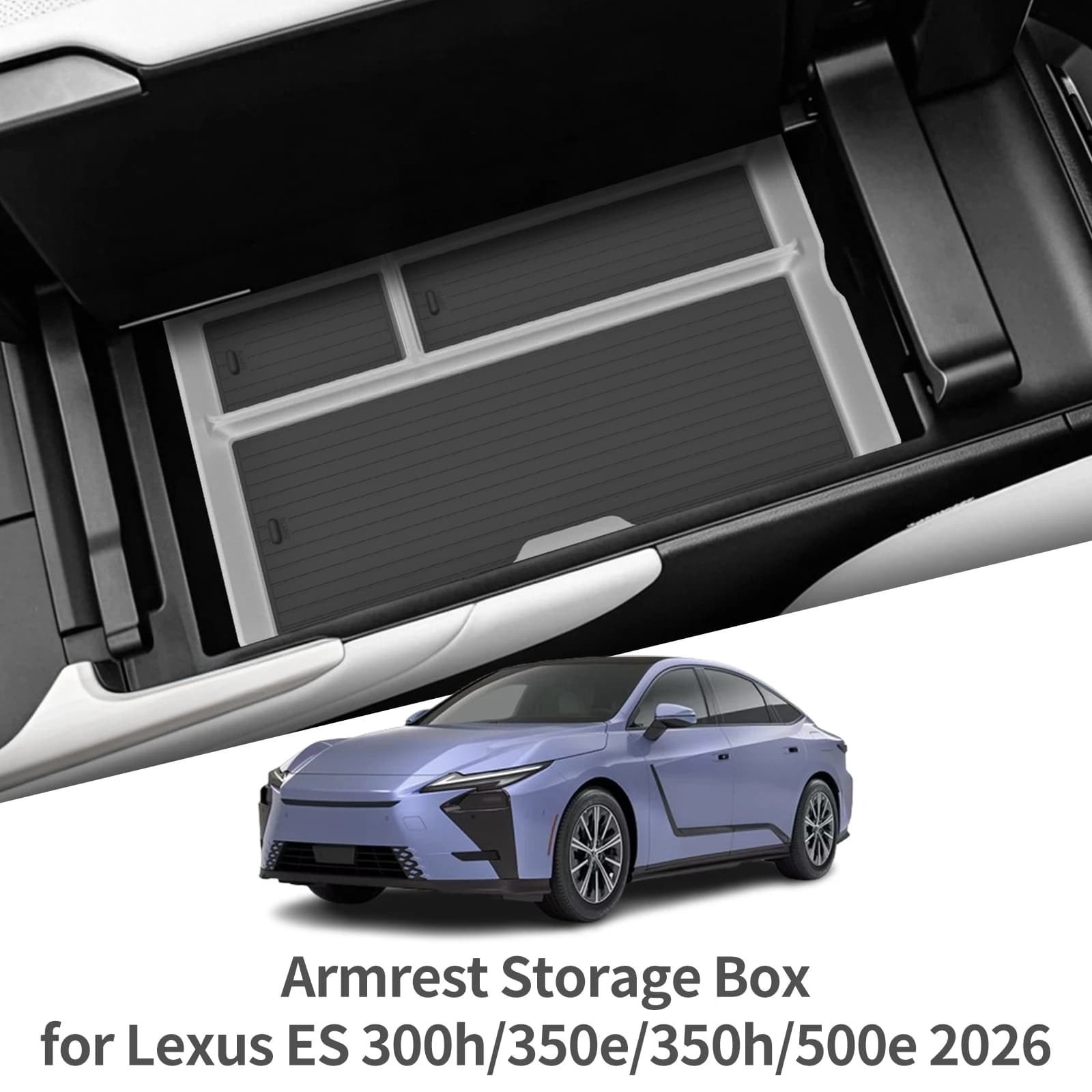 Per Lexus ES 300h 350e 350h 500e 2026: Vassoio organizer trasparente per console centrale e bracciolo, accessorio per interni auto