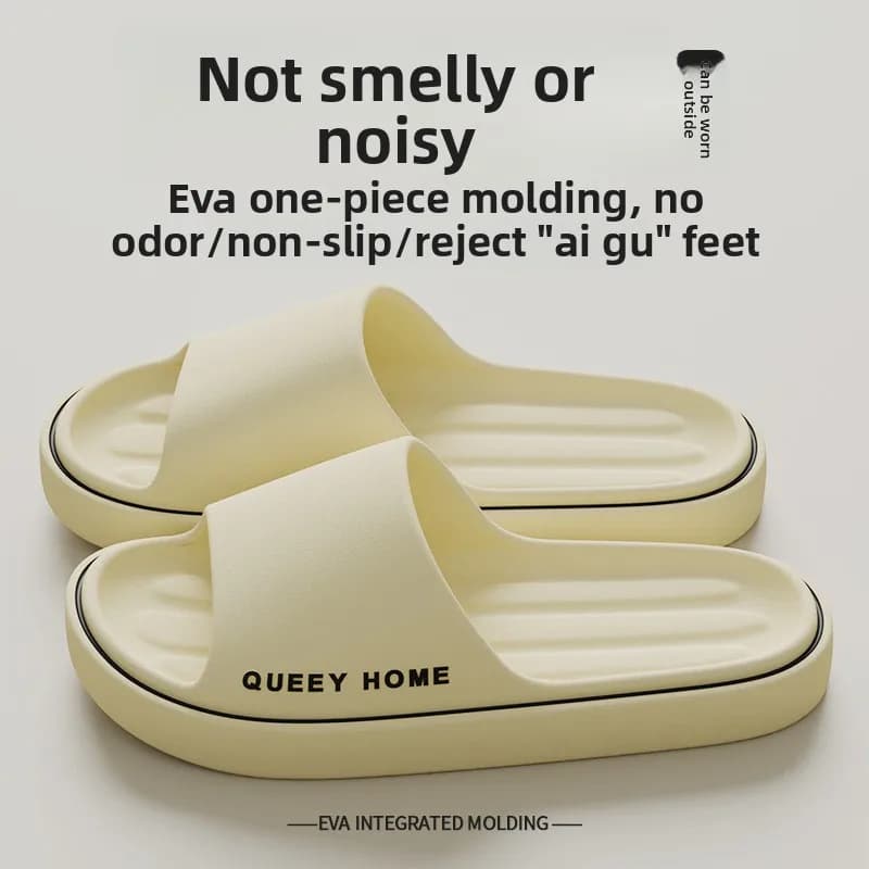 Outerwear slippers for men, indoor anti-slip, couple style, thick sole, New slippers for women no odor, comfortable rubber
