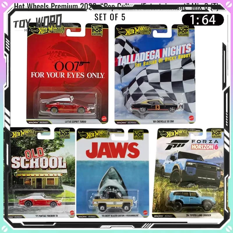 Original Hot Wheels Pop Culture Premium 1:64 Toyota Land Cruiser Diecast Vehicle Movie Co Brand Car Static Ornament Model