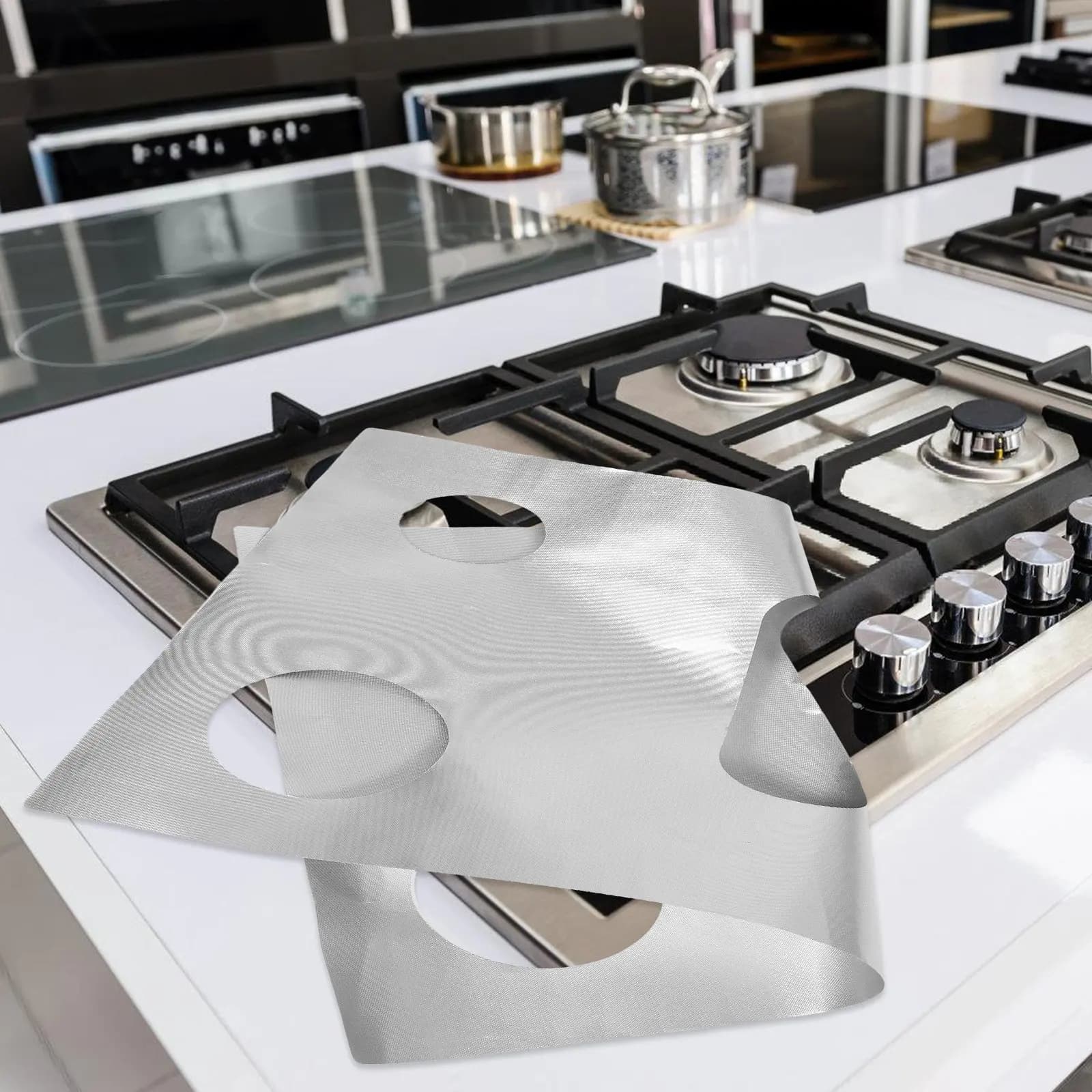 Heat Resistant Gas Stove Burner Cover Mat Nonstick Stovetop Protector for Outdoor Grilling Camping Kitchen Easy Clean