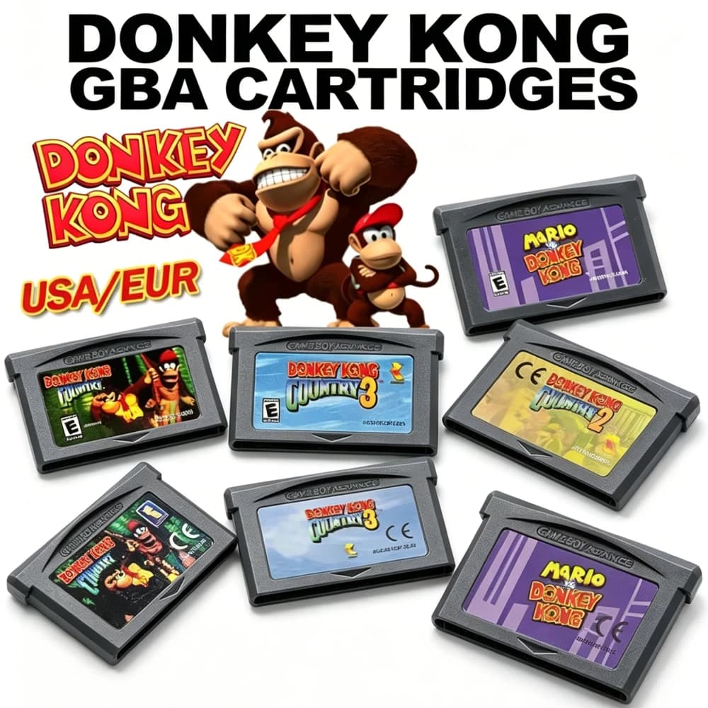 Donkey Kong Series GBA Game 32Bit Video Cartridge Donkey Kong Country 1 2 3 Advance Retro Video Game Collection Gift