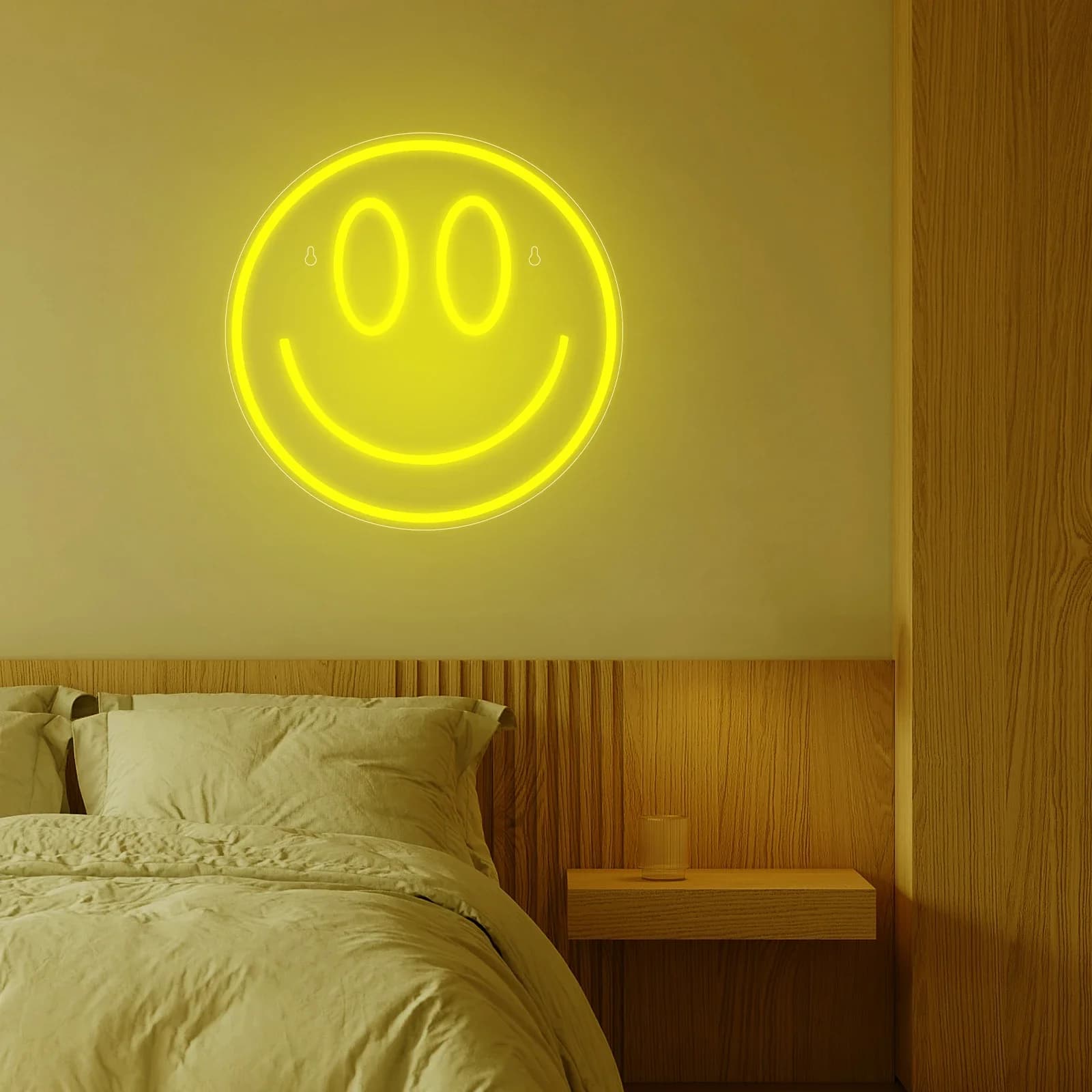 Volto sorridente Neon LED Decorazione da parete al neon Volto sorridente Insegna luminosa Alimentato tramite USB Insegna al neon gialla Decorazione di nozze per camera da letto