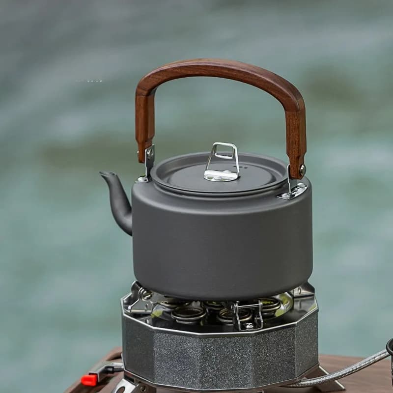 Ultralight portable aluminum alloy teapot around the stove External camping Quick heat reduction Durable
