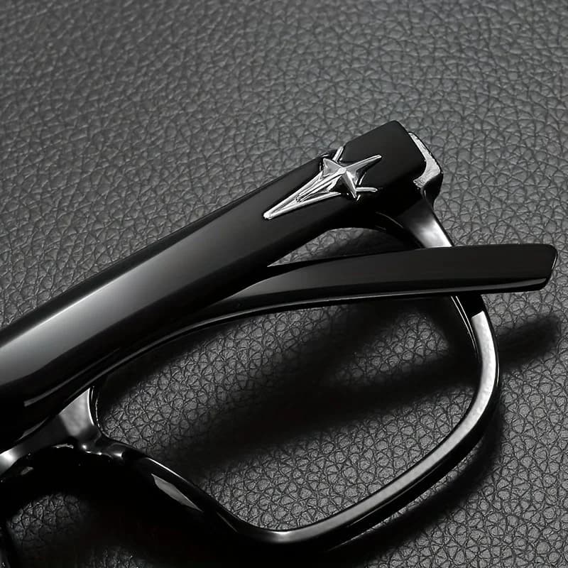 1 Pack Y2K Rectangular Glasses, Black Simple Flat Square Frame Eyeglasses, Minimalist Decorative Eyewear, Fashion Spectacles Suitable for Daily & Business Outfits for Women Men