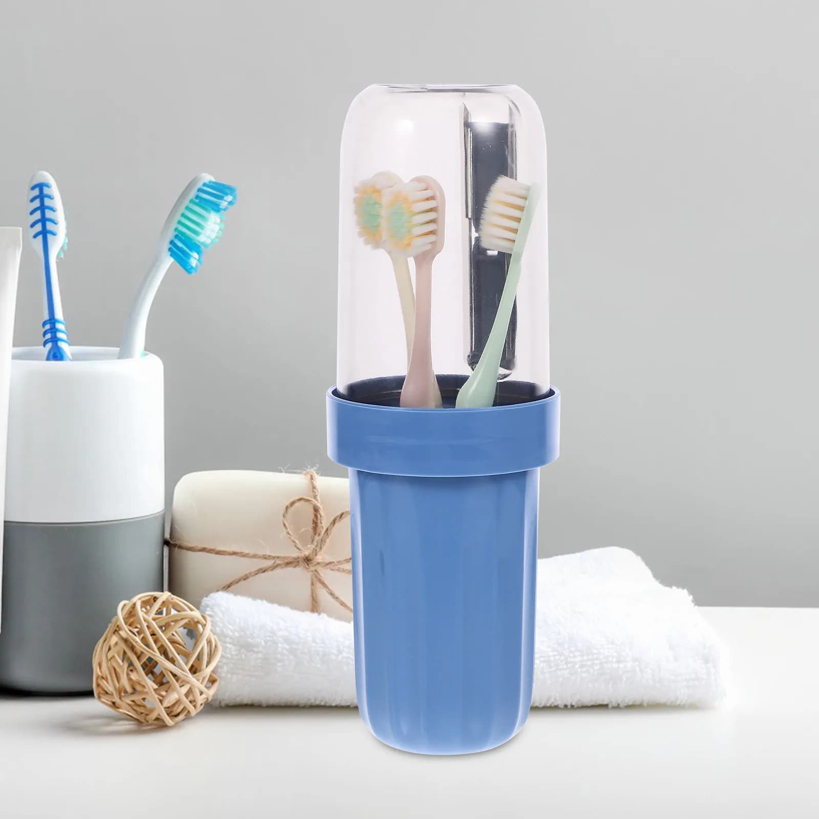 Scatola Portaoggetti Multifunzione Portatile per Spazzolino da Denti, per Viaggi, Campeggio, Casa, Scuola, Uso Esterno, Porta Spazzolino e Dentifricio