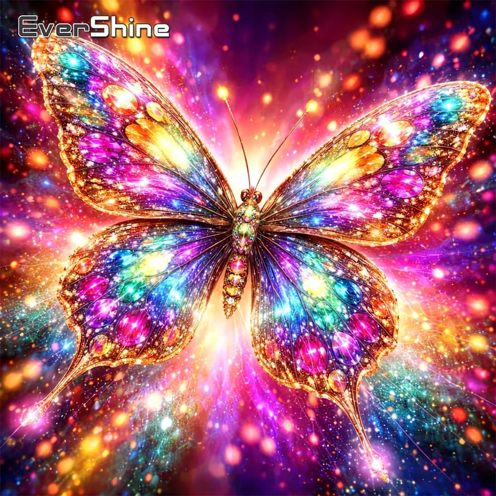 EverShine Diamond Painting: Quadro con Farfalla, Ricamo con Strass, Animali, Punto Croce, Mosaico Diamantato, Decorazione Murale