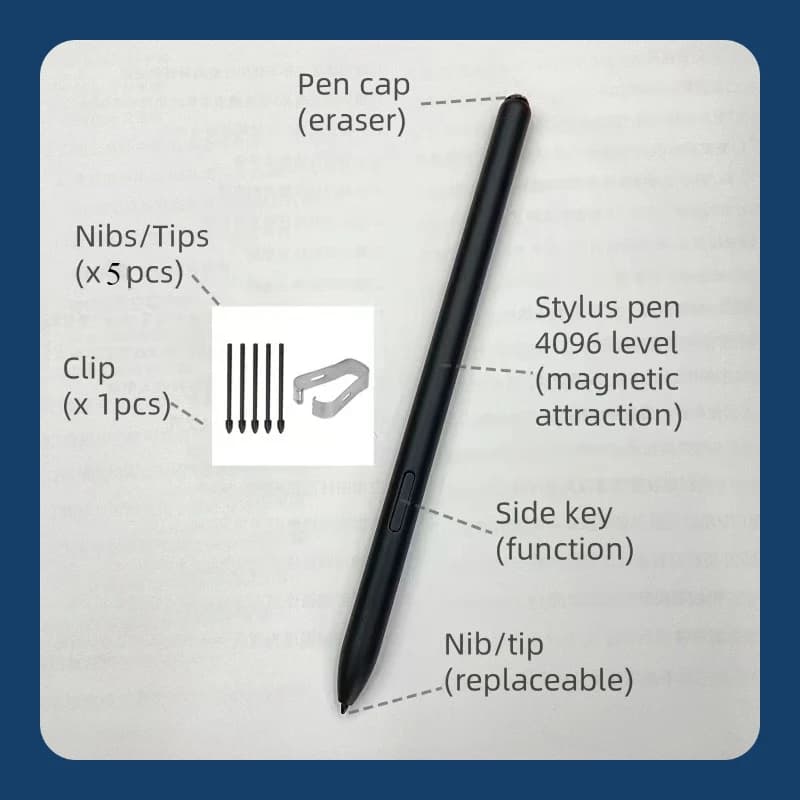 Penna stilo per Boox Nova Lumi Note Max 2 3/Nota + 5 Touch 4096 Livello per Note air X2 X3pro Penna di aspirazione magnetica