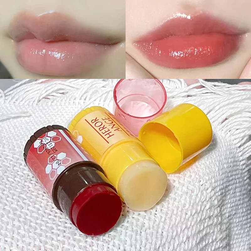 HERORANGE Set di 2 Mini Balsami Labbra alla Frutta, Rossetto Idratante, Maschera Labbra Idratante per Autunno e Inverno, Anti-Secchezza