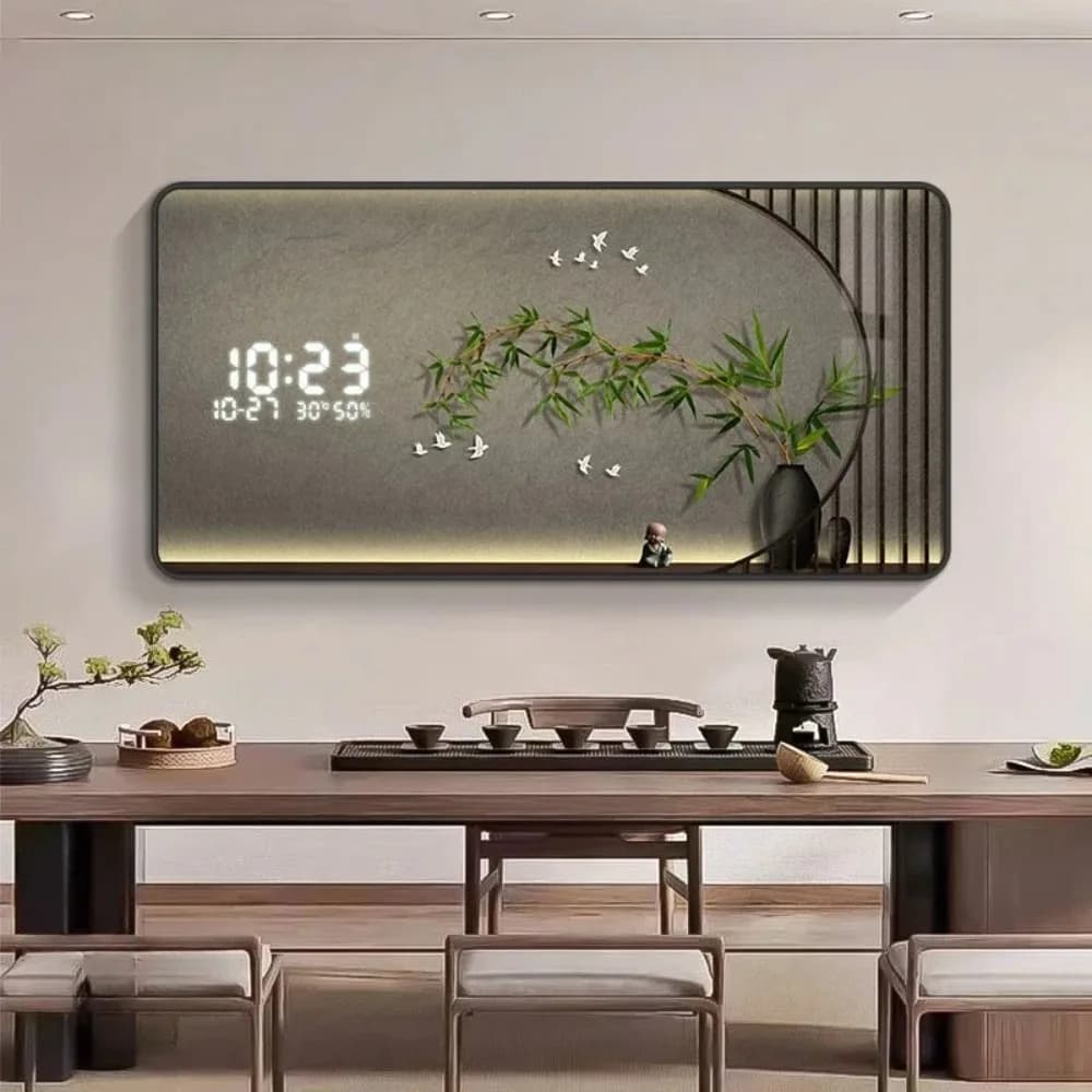 Wall clock with luxury calendar Modern bedroom Digital wall clock for large living room Nordic Designer Wall clock Home decor
