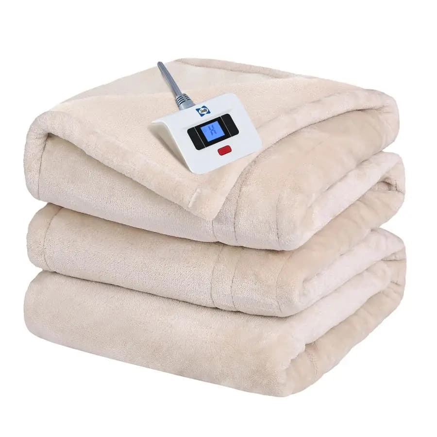 Coperta elettrica matrimoniale, coperta riscaldata in flanella con 10 livelli di riscaldamento e spegnimento automatico dopo 112 ore, coperta calda a riscaldamento rapido